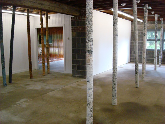 recycled pillars from 6000 pcs archived Helmut Lang design